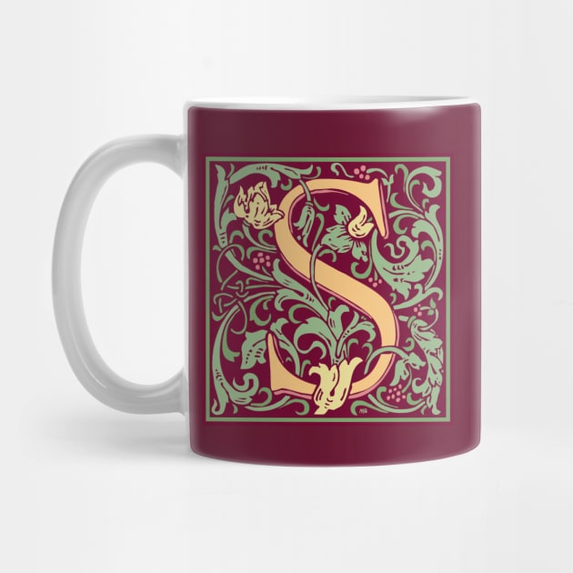 William Morris Vintage Letter S by MatchbookGraphics